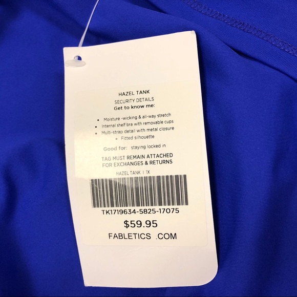Fabletics Hazel Tank Top Cross Back Yoga Blue - Picture 5 of 10
